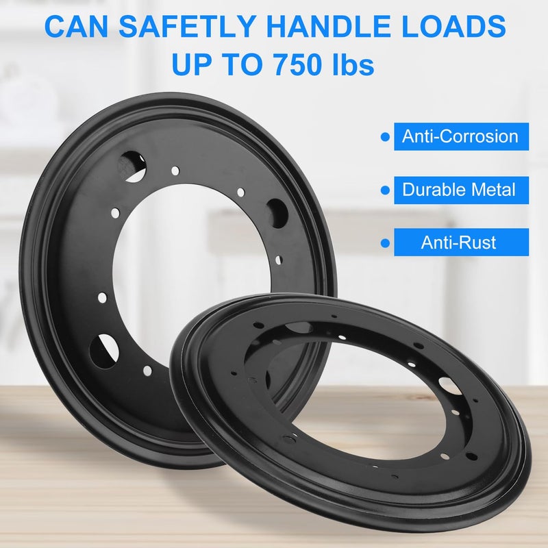 GENHAKON 6 PCS 9 Inch Black Lazy Susan Turntable Bearing Plate, Lazy Susan Bearings Base, Lazy Susan Hardware, Easy Installation, Solid Metal Construction, for Home and Industrial, by GENHAKON - Image 4